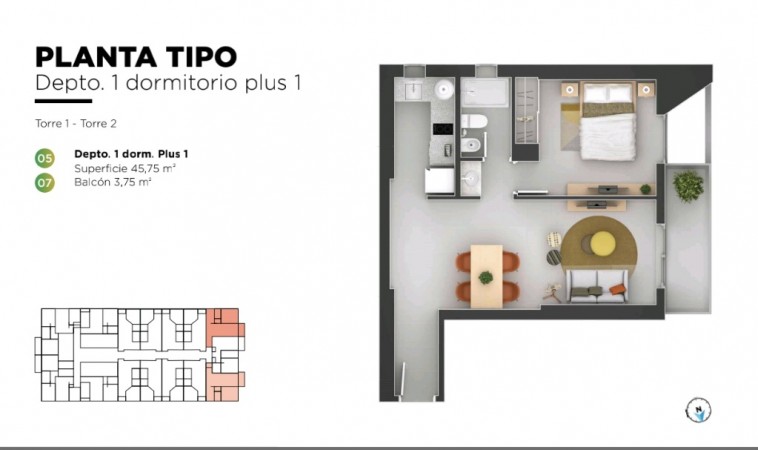 VENTA DPTO 1 DORMITORIO POCITO CORDOBA CAPITAL - OPORTUNIDAD INVERSION.